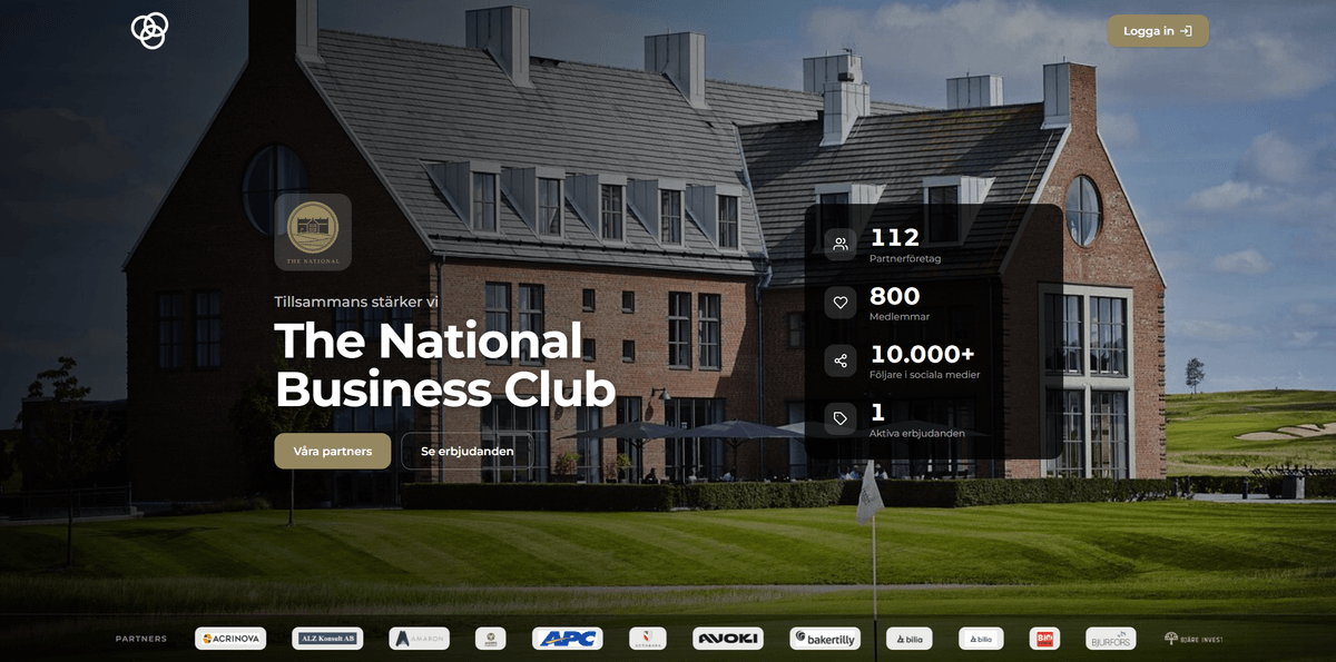 The National Business Club partnervägg på Parter.se